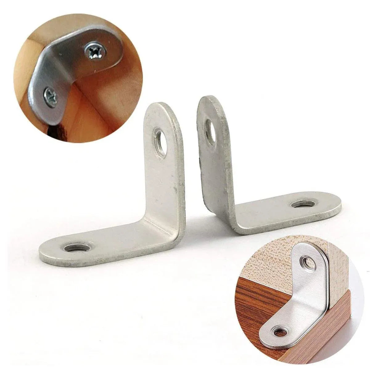 10pcs 90-degree L Type Angle Brackets Right Angle Fixed Support Furniture Connector - 25*25*16mm