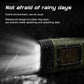 Hand Crank Solar Powered Rechargeable Led Camping Emergency Flashlight - Black