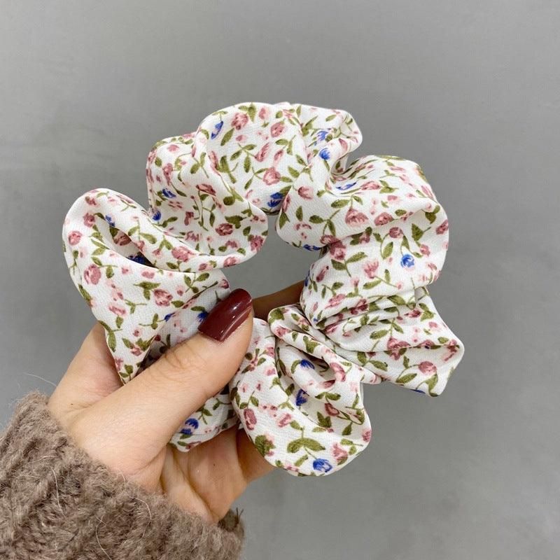Fresh Hair Accessories Printed Hair Band Hair Rope Hair Ring Elastic Headband - Pink+Green