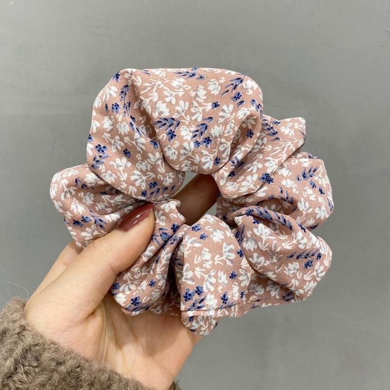 Fresh Hair Accessories Printed Hair Band Hair Rope Hair Ring Elastic Headband - Pink+Green
