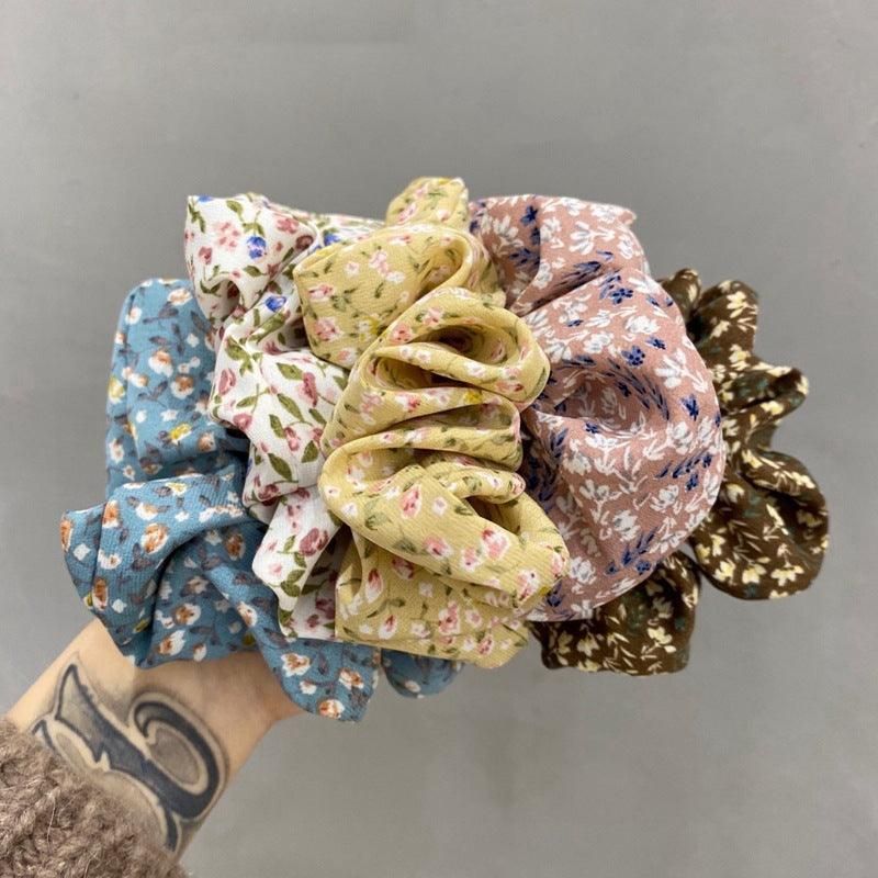 Fresh Hair Accessories Printed Hair Band Hair Rope Hair Ring Elastic Headband - Pink+Green