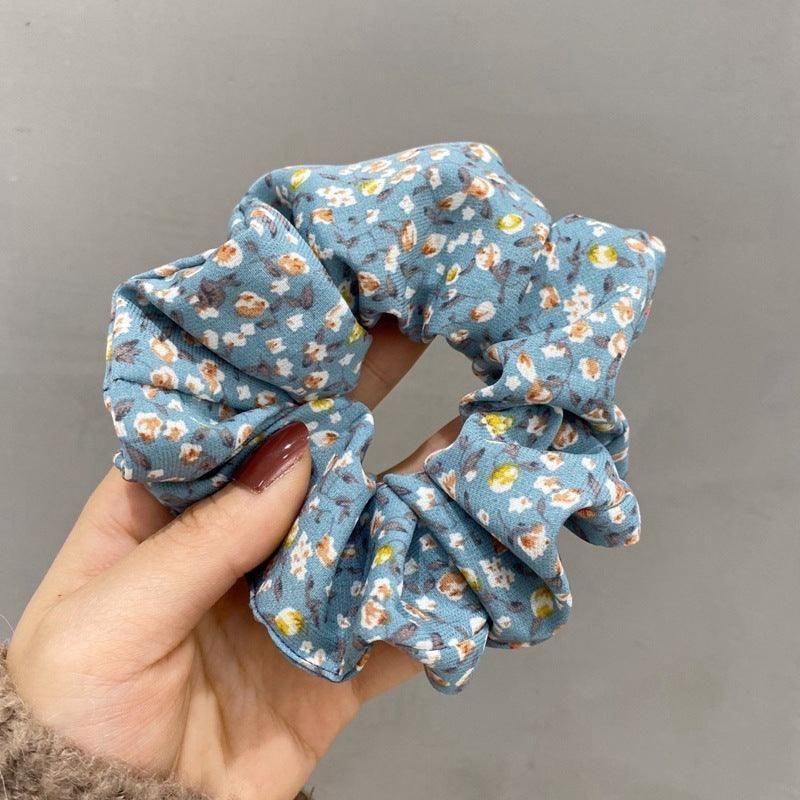 Fresh Hair Accessories Printed Hair Band Hair Rope Hair Ring Elastic Headband - Pink+Green
