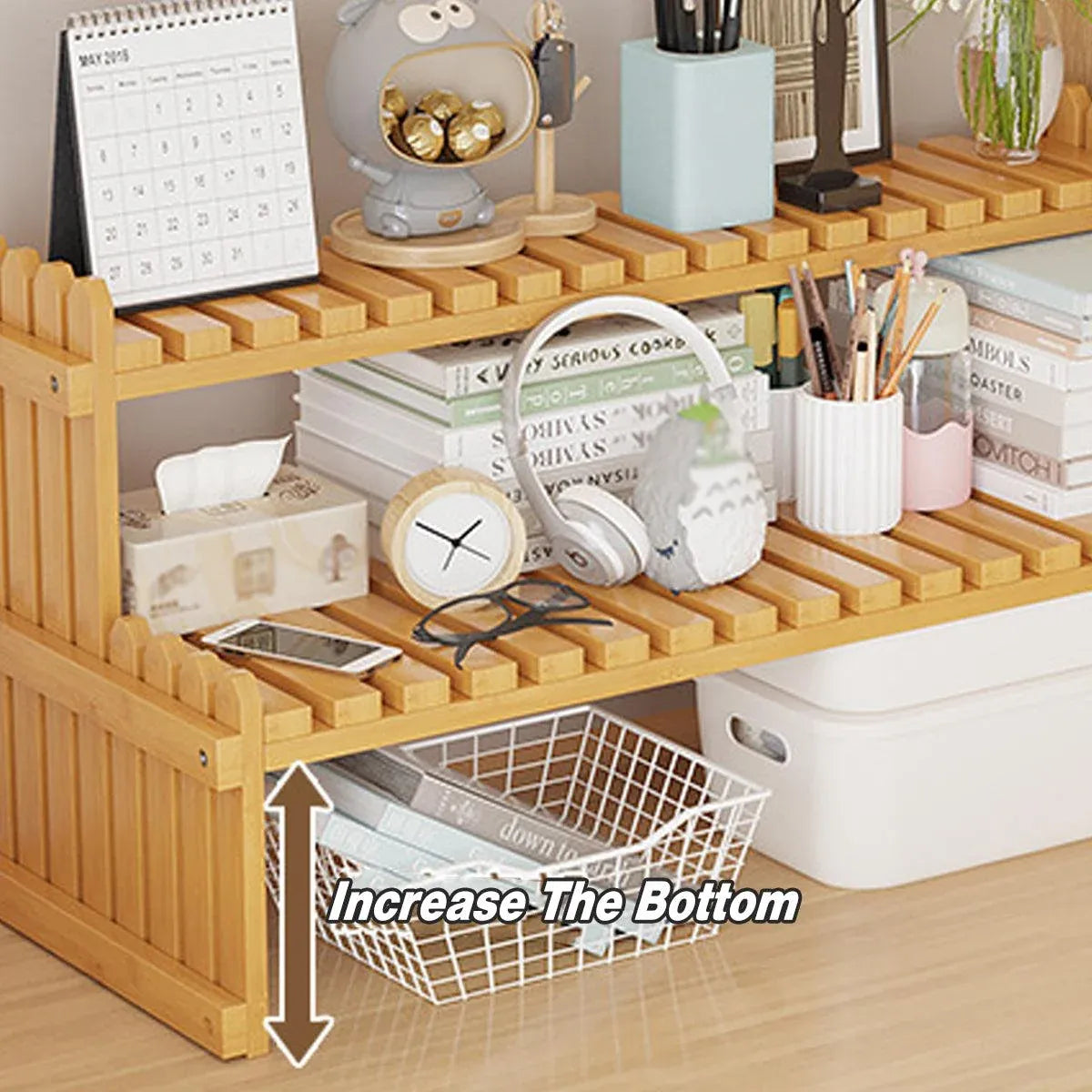 2 Tier Bamboo Plant Stand Flower Pot Rack Indoor Outdoor Patio Garden Shelf