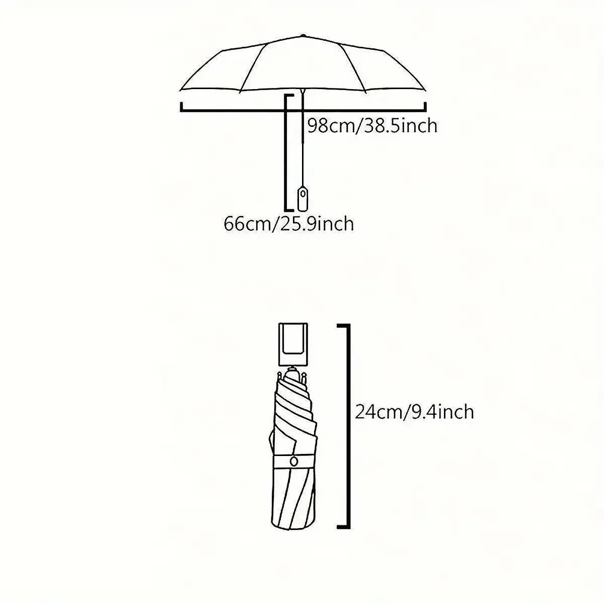 Folding Umbrella Triple Fold Sunshade Rainproof UV Protection Compact Umbrella - Blue