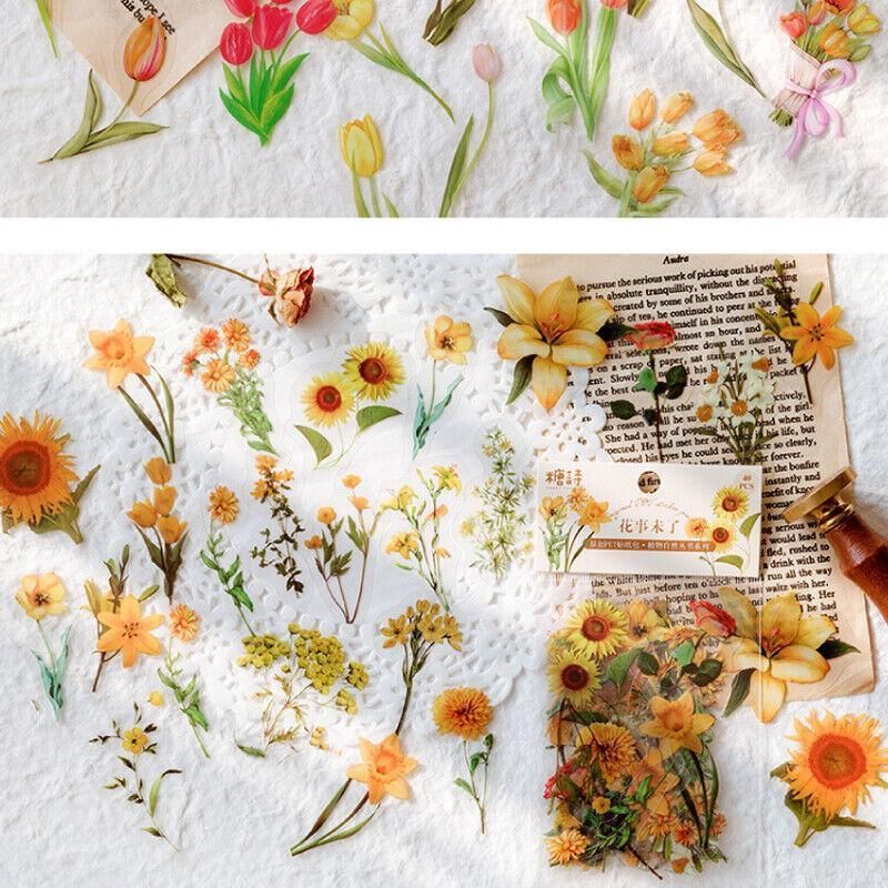 Scrapbooking Flower Stickers Pet Transparent Sticker - H