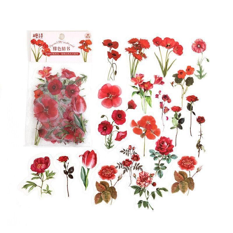 Scrapbooking Flower Stickers Pet Transparent Sticker - H