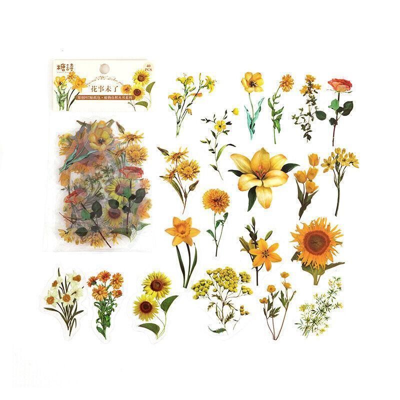 Scrapbooking Flower Stickers Pet Transparent Sticker - H