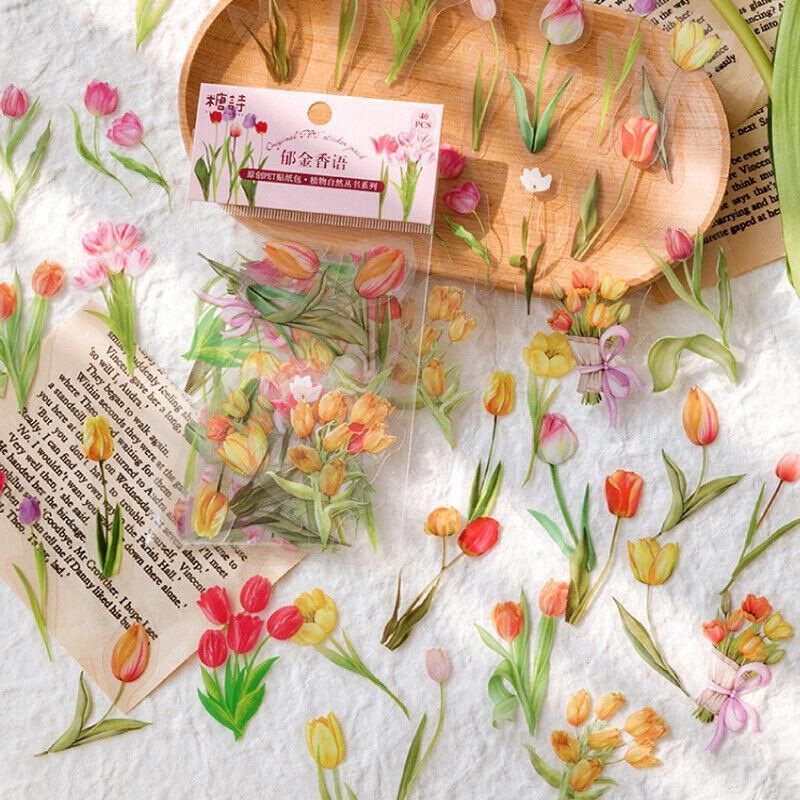 Scrapbooking Flower Stickers Pet Transparent Sticker - H
