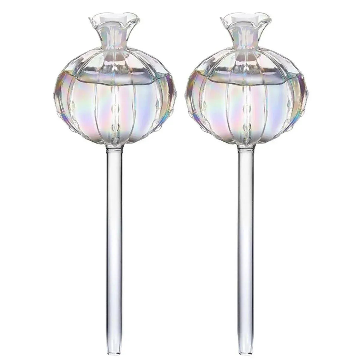 2PCS Automatic Glass Watering Cactus Plant Flower Self Drip Irrigation Tool - Transparent