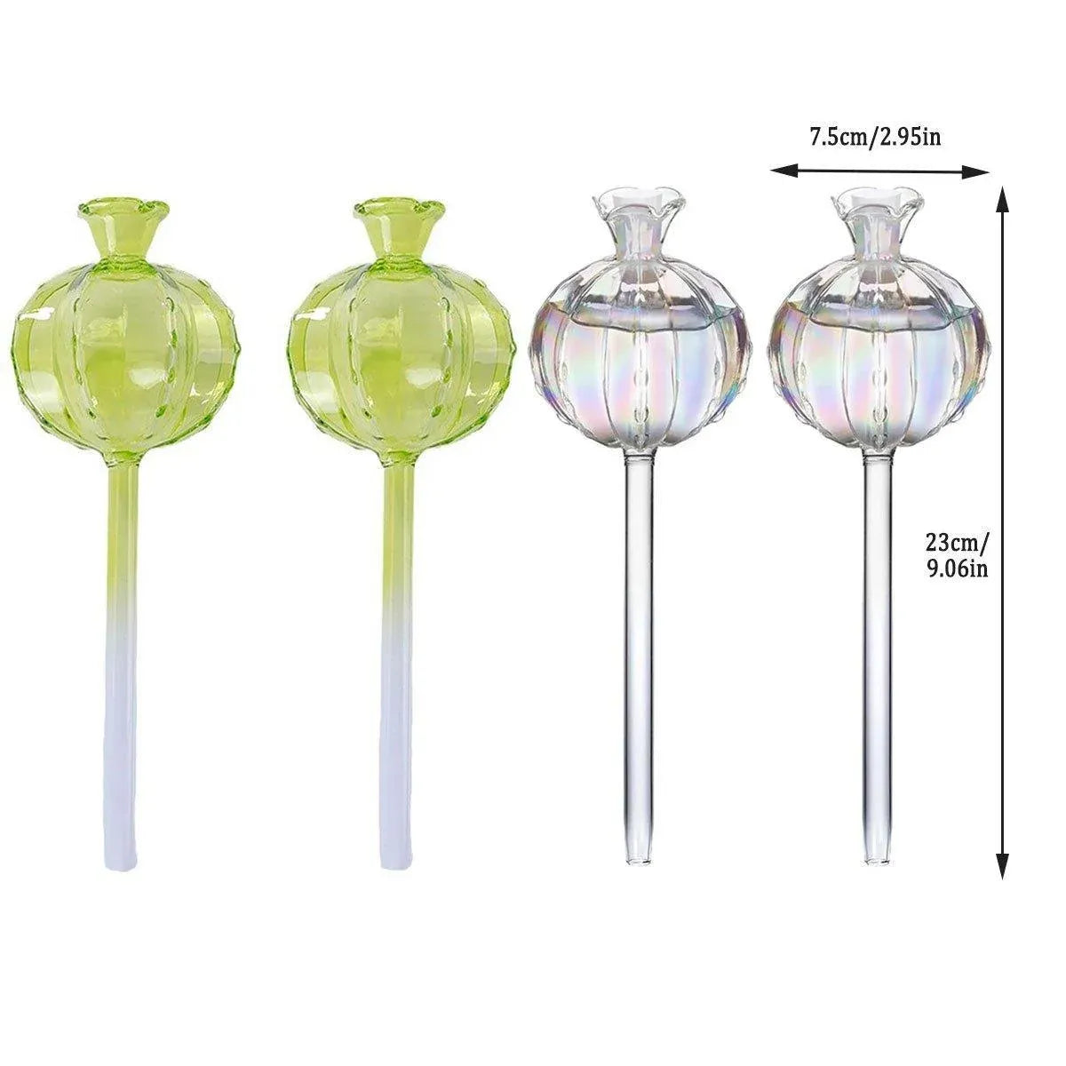 2PCS Automatic Glass Watering Cactus Plant Flower Self Drip Irrigation Tool - Transparent