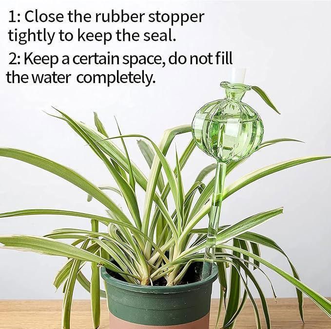 2PCS Automatic Glass Watering Cactus Plant Flower Self Drip Irrigation Tool - Transparent