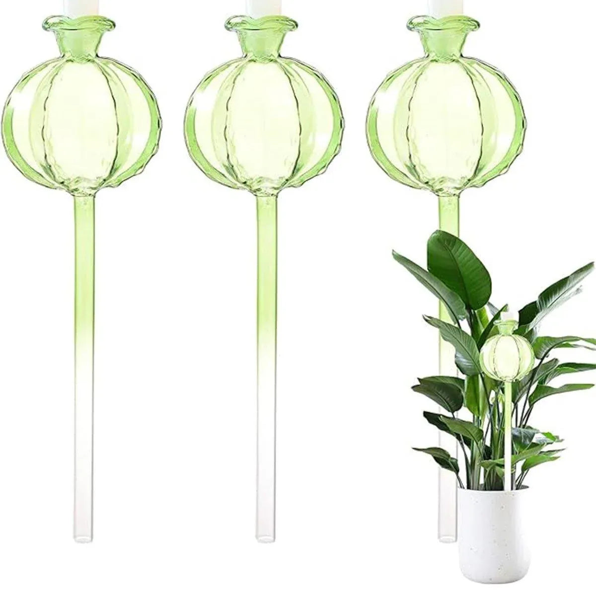 2PCS Automatic Glass Watering Cactus Plant Flower Self Drip Irrigation Tool - Transparent