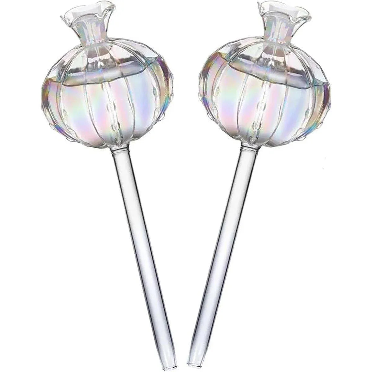 2PCS Automatic Glass Watering Cactus Plant Flower Self Drip Irrigation Tool - Transparent