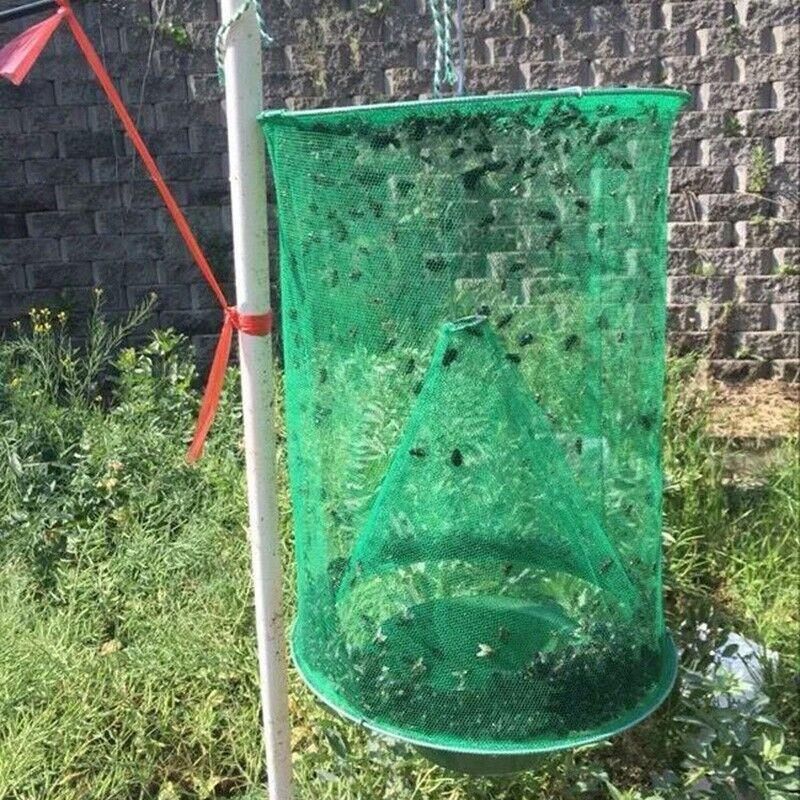 6PCS Reusable Hanging Fly Trap Net Cage Insect Catcher for Garden Farm Outdoor Use