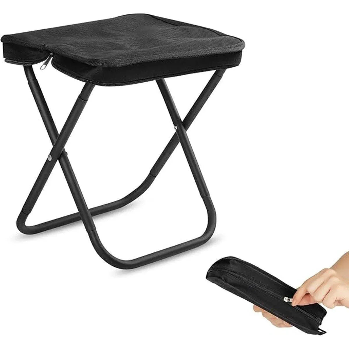 Portable Folding Camping Chair Handbag Stool Lightweight Outdoor Folding Tools - Khaki