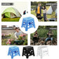 Portable Folding Plastic Stool Lightweight Collapsible Chair for Outdoor Travel - White