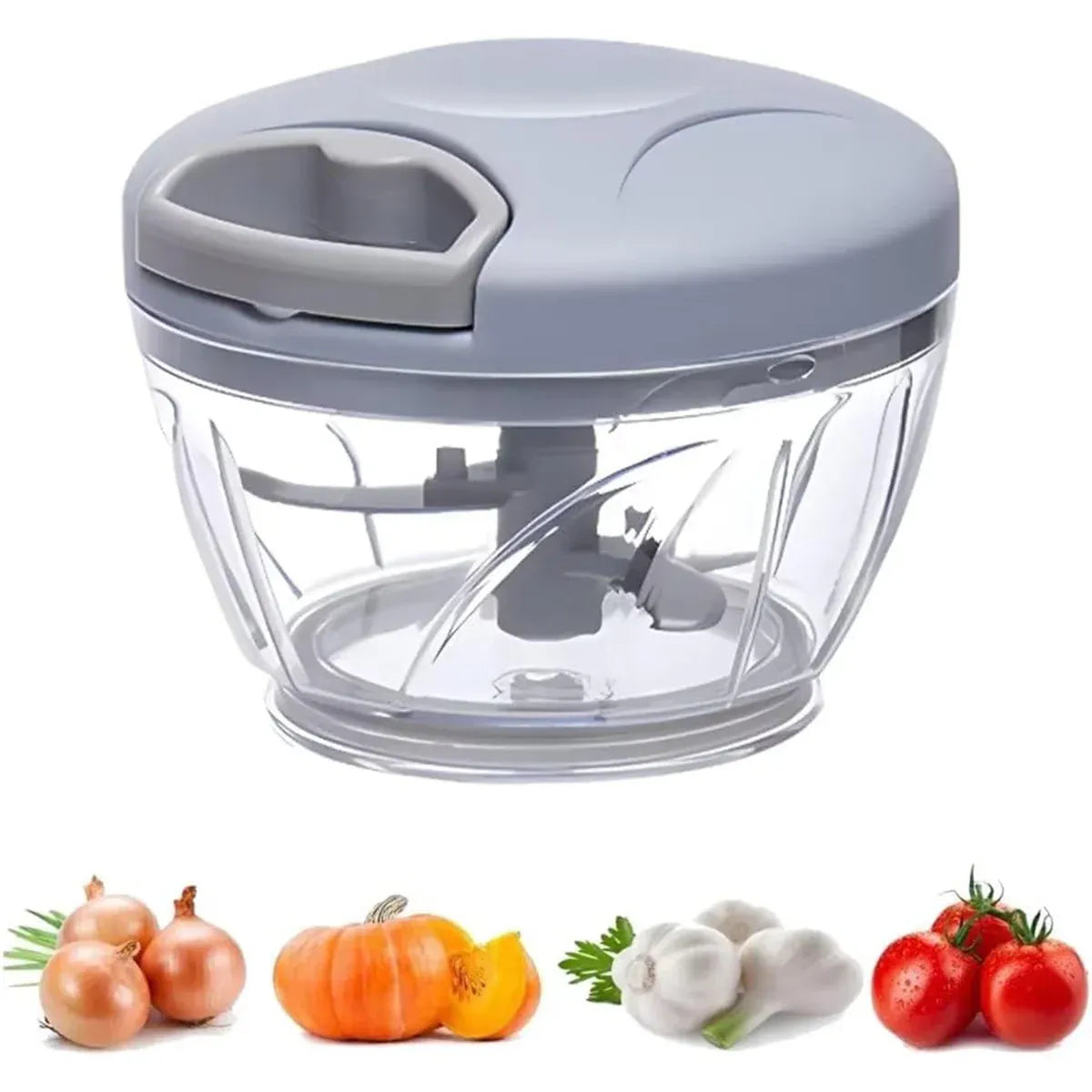500ml Manual Meat Mincer Garlic Chopper Rotate Garlic Press Crusher Vegetabl - Blue