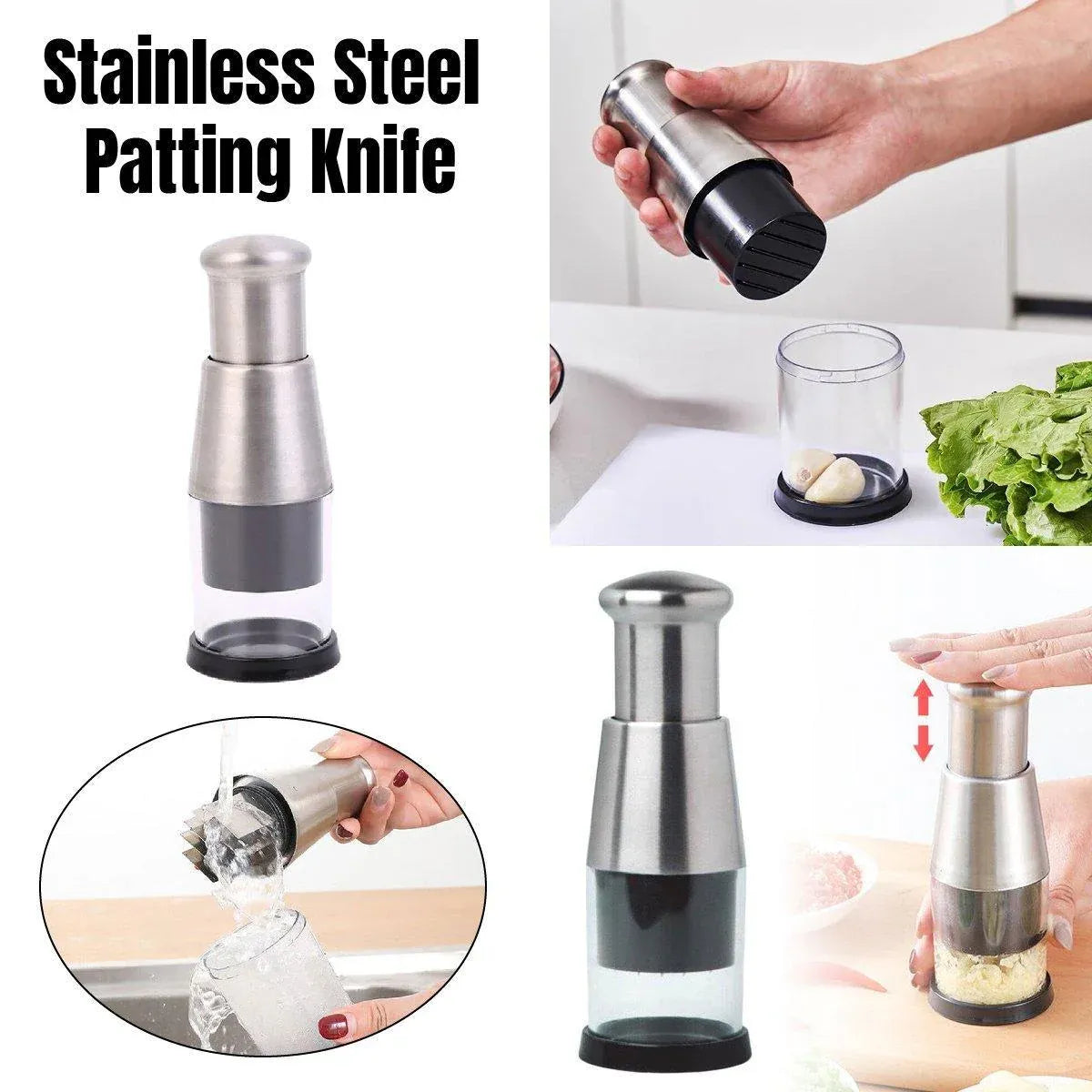 304 Stainless Steel Garlic Press Crusher Manual Mincer