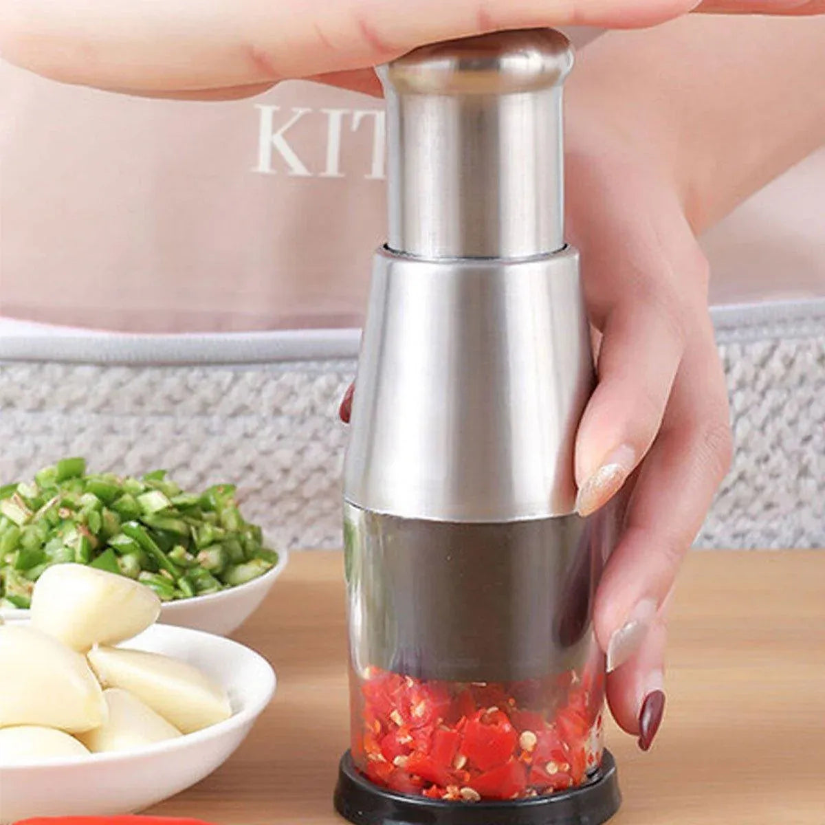 304 Stainless Steel Garlic Press Crusher Manual Mincer Kitchen