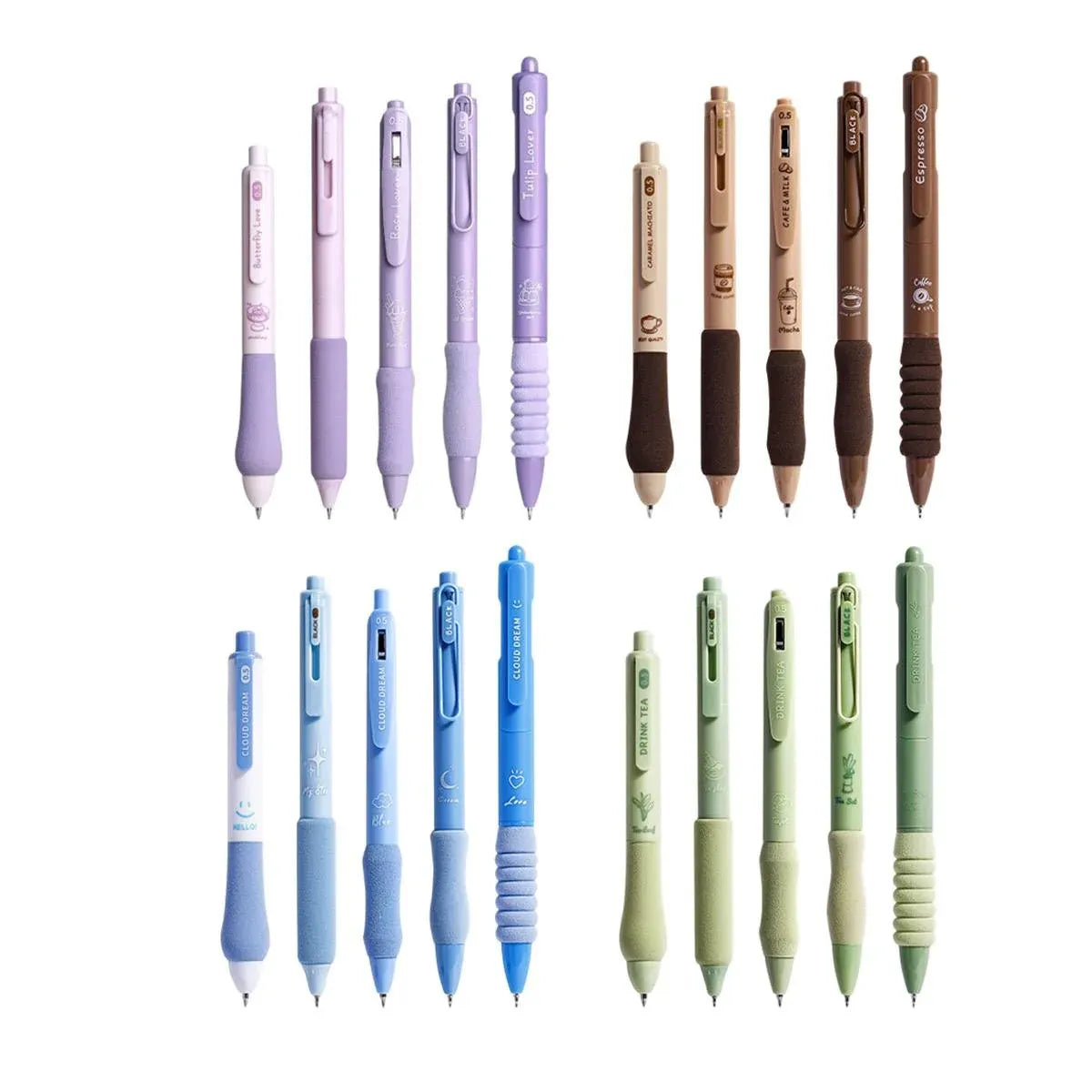 5pcs Quick Dry Ballpoint Pen Smooth Writing Instrument Office School Supplies - Blue