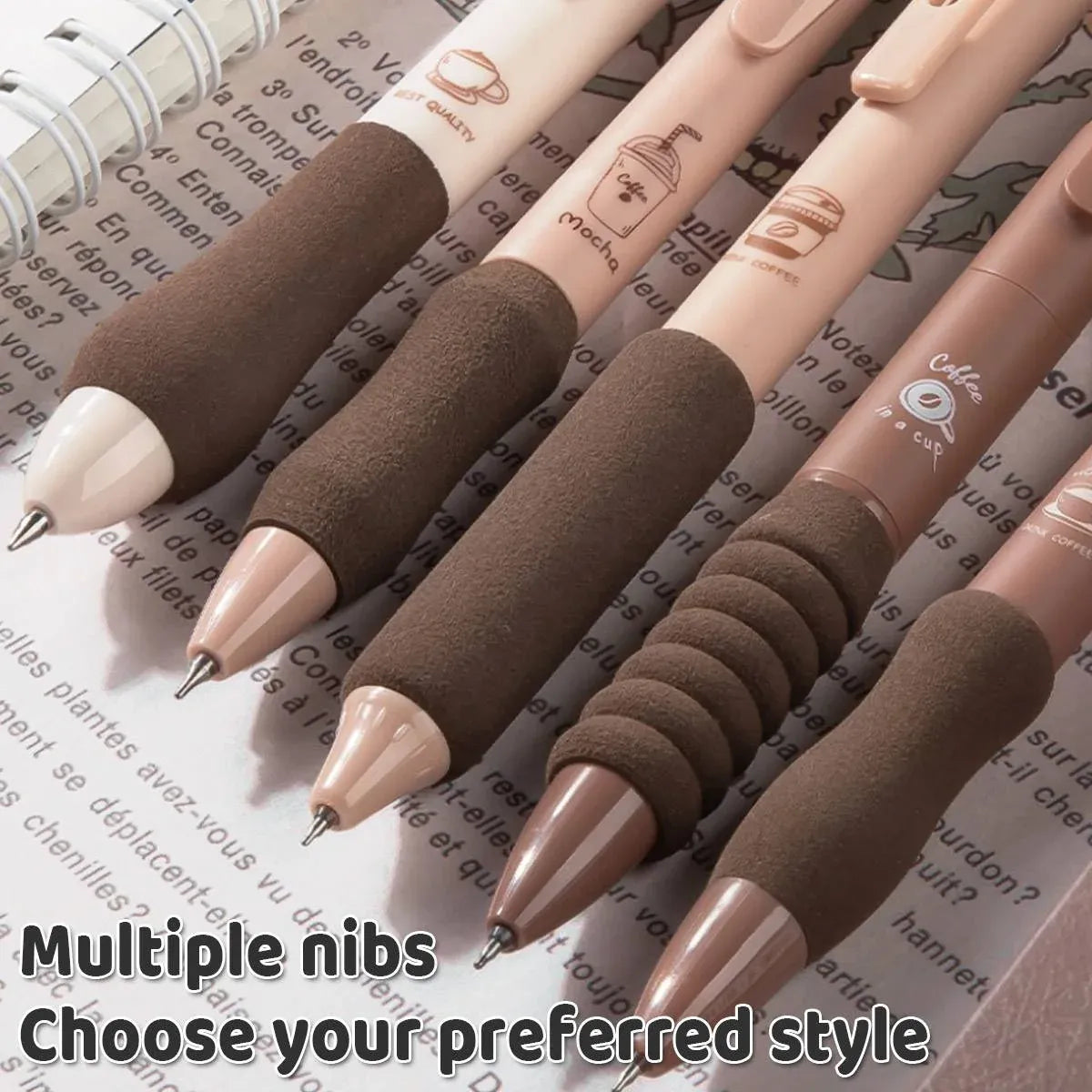 5pcs Quick Dry Ballpoint Pen Smooth Writing Instrument Office School Supplies - Blue