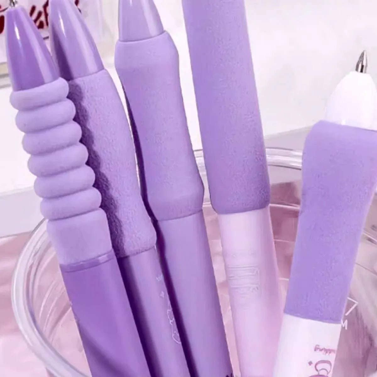5pcs Quick Dry Ballpoint Pen Smooth Writing Instrument Office School Supplies - Blue