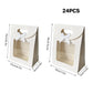 24PCS Bow Flap Tote Bag Reusable Shopping Carry Bag Gift Party Packaging Bag - 26x19x9cm