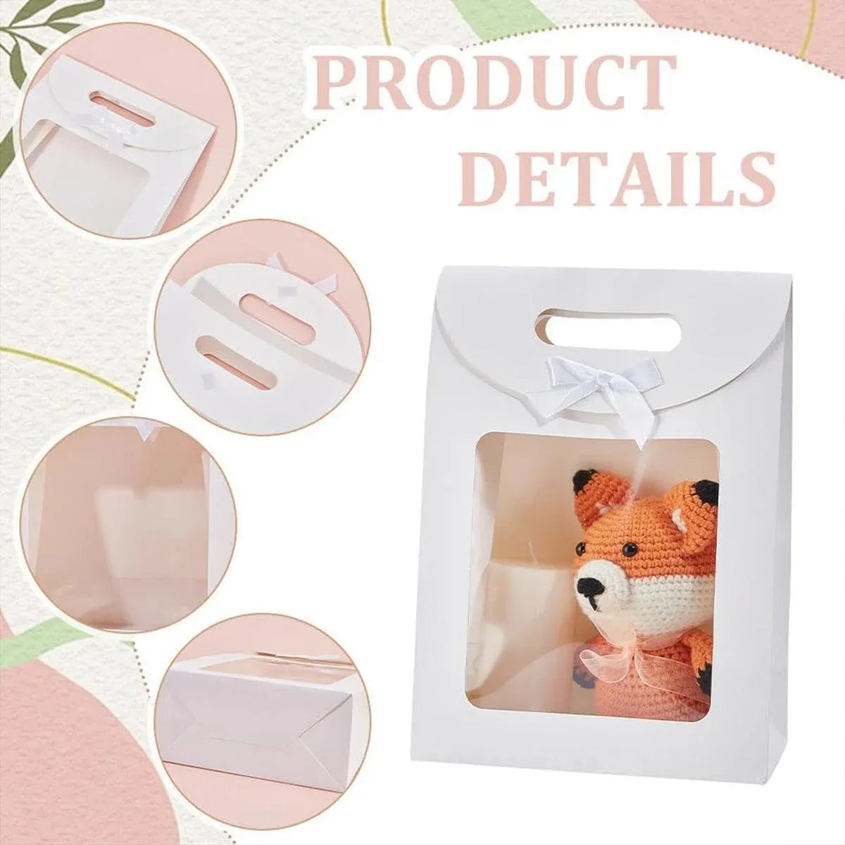 24PCS Bow Flap Tote Bag Reusable Shopping Carry Bag Gift Party Packaging Bag - 26x19x9cm