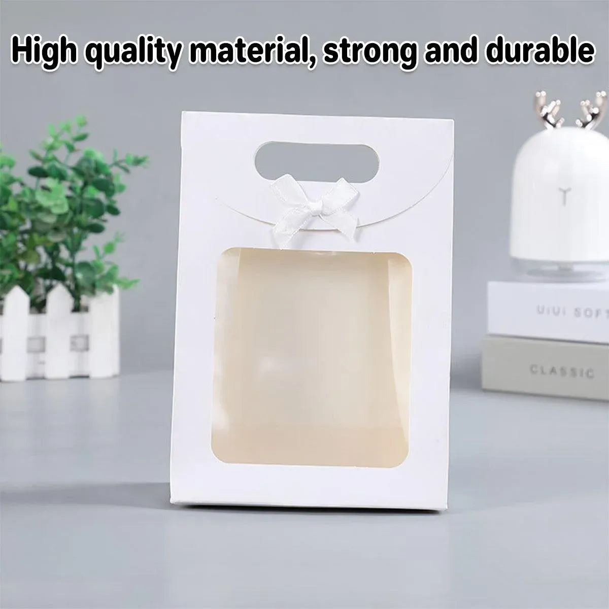 24PCS Bow Flap Tote Bag Reusable Shopping Carry Bag Gift Party Packaging Bag - 26x19x9cm