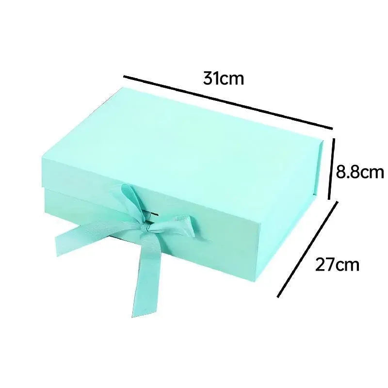 Elegant Ribbon Flip Folding Gift Boxes Multiple Colors High-Quality Cardboard - Orange