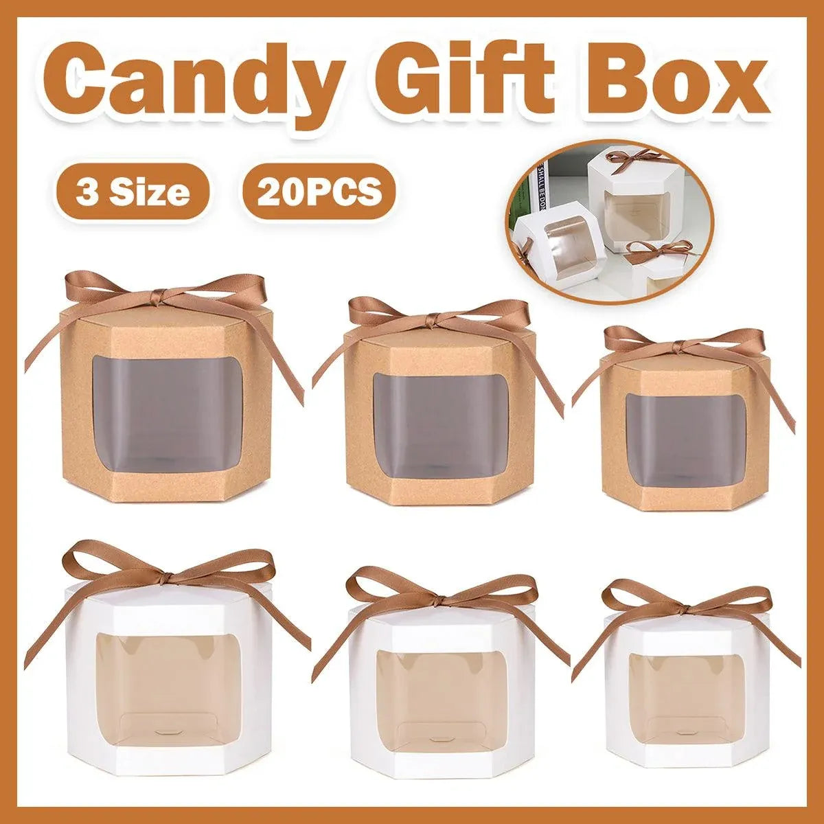20PCS Small Gift Box Candy Storage Box Party Favor Treat Packaging Recyclable - White-S