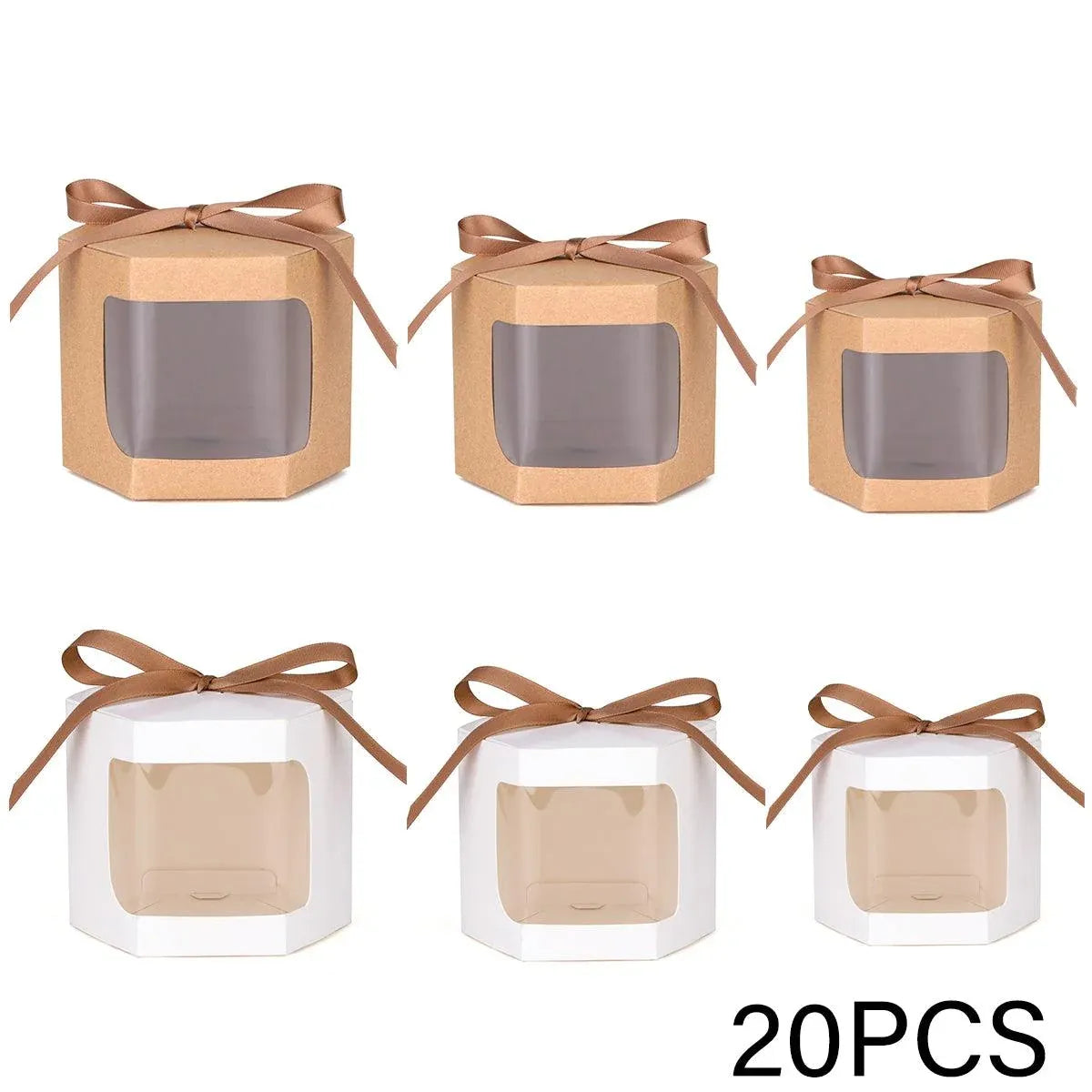 20PCS Small Gift Box Candy Storage Box Party Favor Treat Packaging Recyclable - White-S