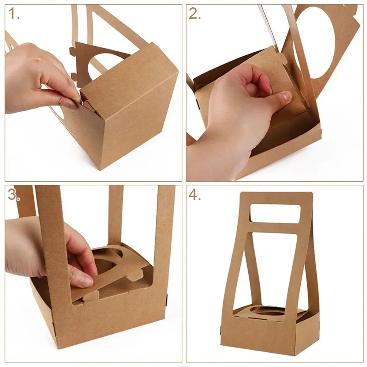 30PCS Flower Gift Packaging Boxes with Handle Durable Birthday Wedding Favors - White