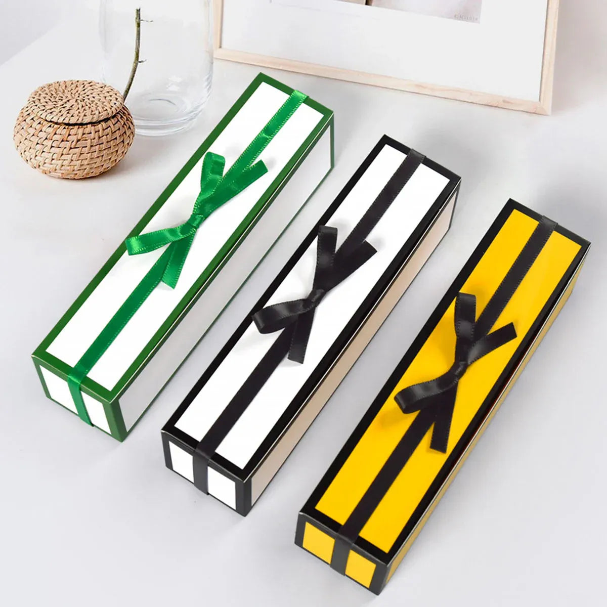 20pc Bow Ribbon Rectangle Treat Valentine Chocolate Gift Packaging Set Box Kit - Yellow