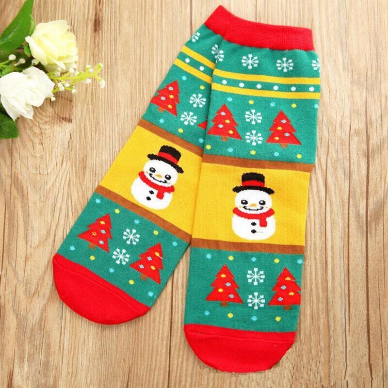 Christmas Socks Santa Reindeer Snowman Pattern Xmas Party Gift Stockings - Bear
