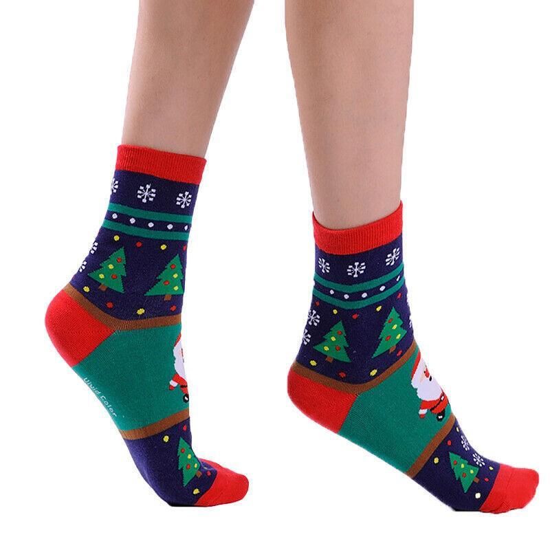 Christmas Socks Santa Reindeer Snowman Pattern Xmas Party Gift Stockings - Clown