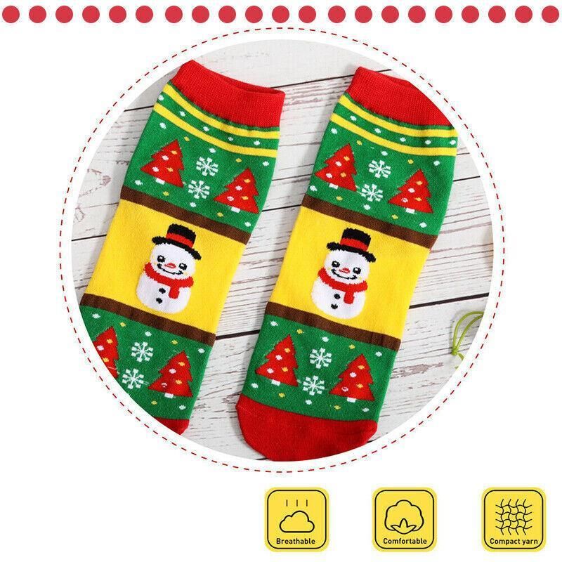 Christmas Socks Santa Reindeer Snowman Pattern Xmas Party Gift Stockings - Snowman