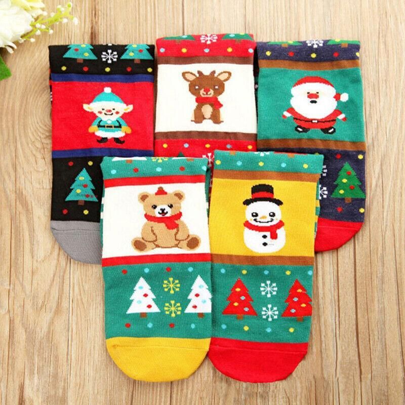 Christmas Socks Santa Reindeer Snowman Pattern Xmas Party Gift Stockings - Snowman