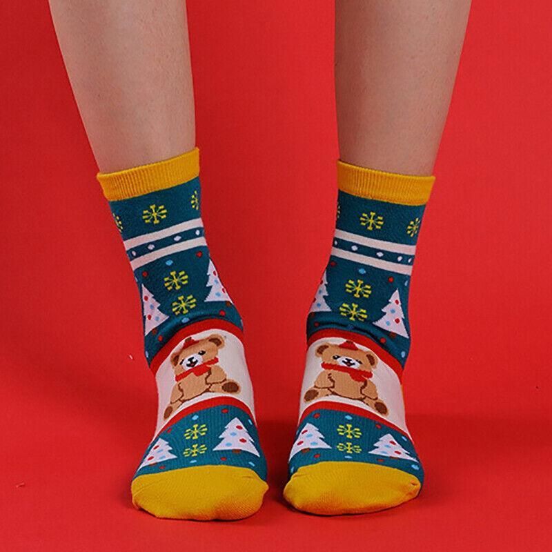Christmas Socks Santa Reindeer Snowman Pattern Xmas Party Gift Stockings - Snowman
