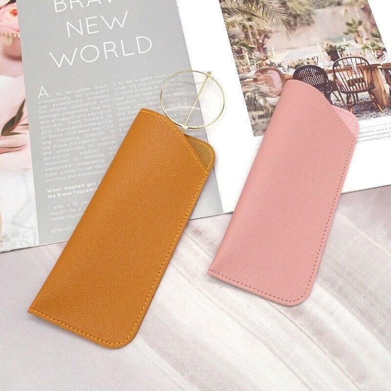 Pu Leather Eyeglass Sunglasses Reading Glasses Case Soft Pouch Bag Pocket - Brown