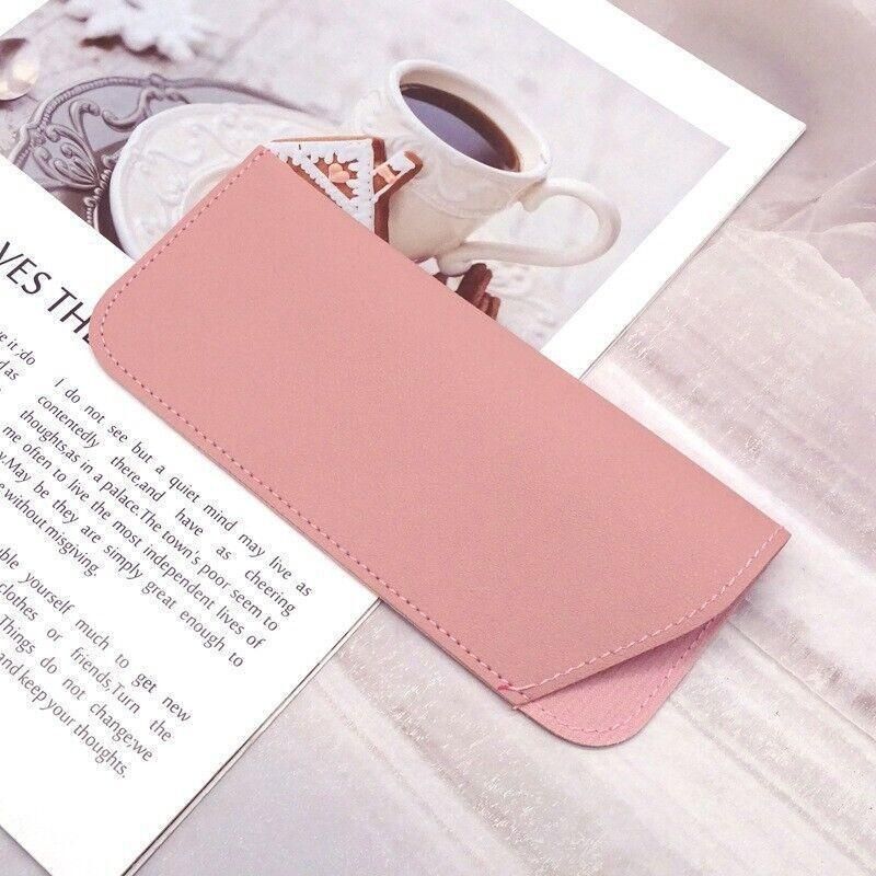 Pu Leather Eyeglass Sunglasses Reading Glasses Case Soft Pouch Bag Pocket - Brown