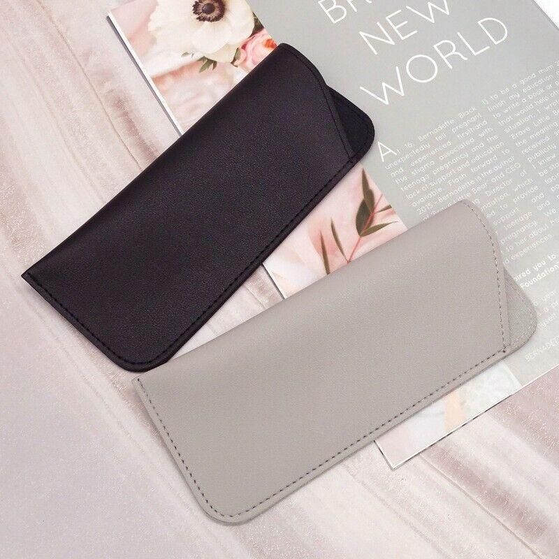 Pu Leather Eyeglass Sunglasses Reading Glasses Case Soft Pouch Bag Pocket - Brown