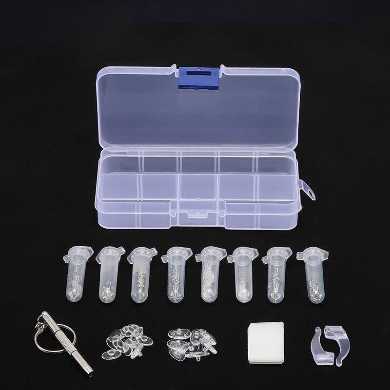 Eyeglass Sun Glasses Optical Repair Tool Screw Nut Nose Pad Assortment Set Kit