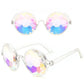 Festival Rave Kaleidoscope Glasses Prism Lens Crystal Effect Party Sunglasses - Pink