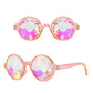 Festival Rave Kaleidoscope Glasses Prism Lens Crystal Effect Party Sunglasses - Pink