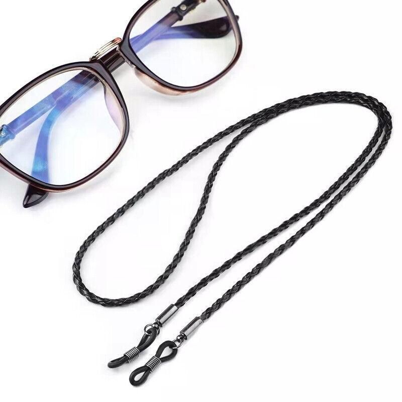 PU Sunglasses Reading Glasses Spectacles Eyeglass Holder Strap Chain - Black