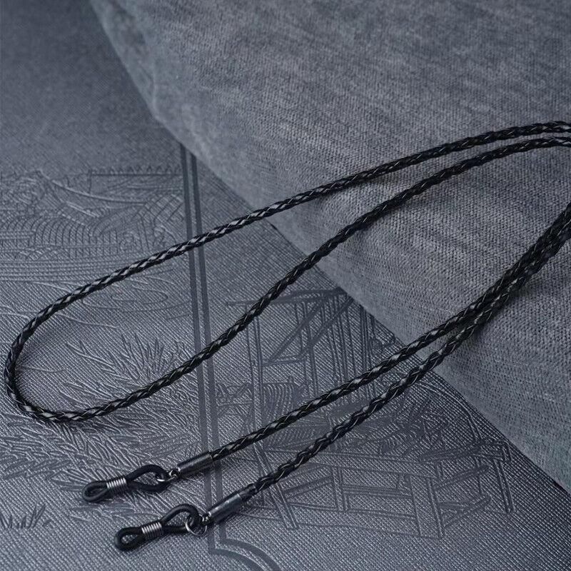PU Sunglasses Reading Glasses Spectacles Eyeglass Holder Strap Chain - Black