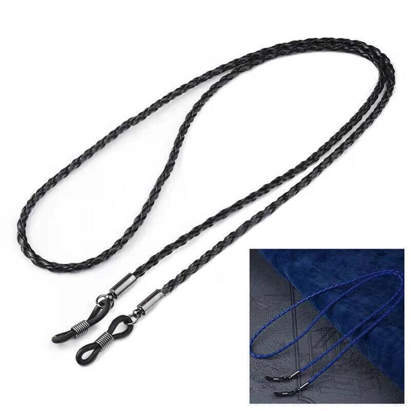 PU Sunglasses Reading Glasses Spectacles Eyeglass Holder Strap Chain - Black