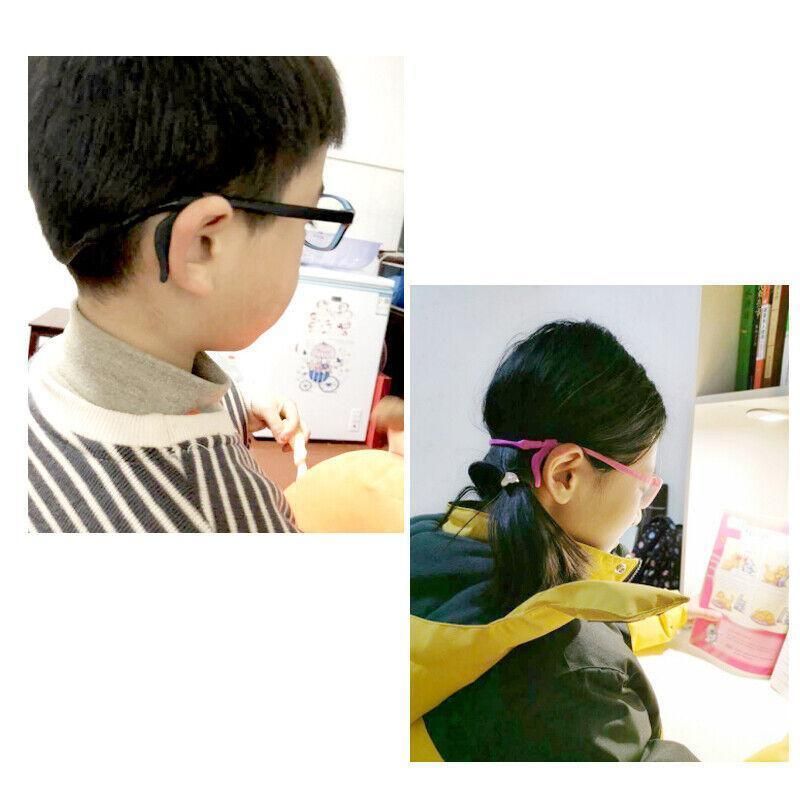 Silicone Glasses Strap and Ear Grip Set Eyeglasses Holder Cord with Hooks 20cm - Yellow