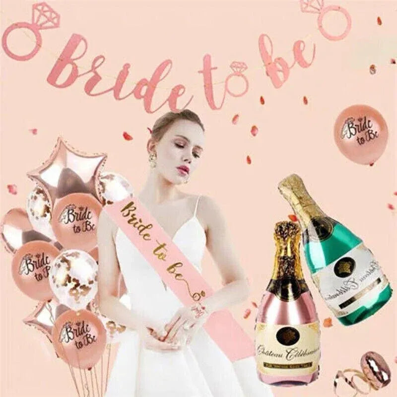 Bride To Be Rose Gold Banner Diamond Wedding Bridal Shower Hens Party Decoration - Diamond Ring